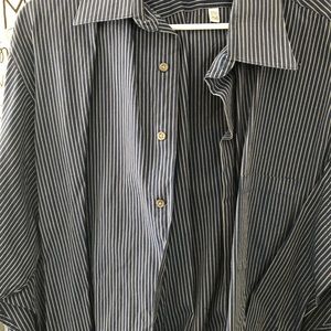 Blue & White Stripped Shirt Size 17.5